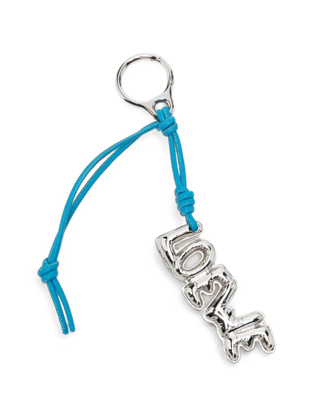 Loewe Logo-charm Knotted-strap Keyring In Pink