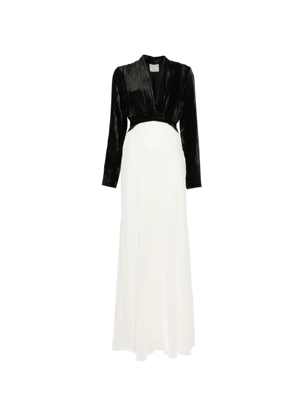 Forte crushed-velvet tie-front dress Wit