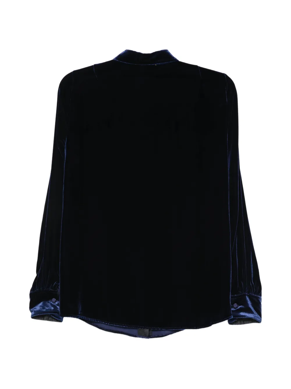 Forte Fluwelen blouse met lange mouwen Blauw