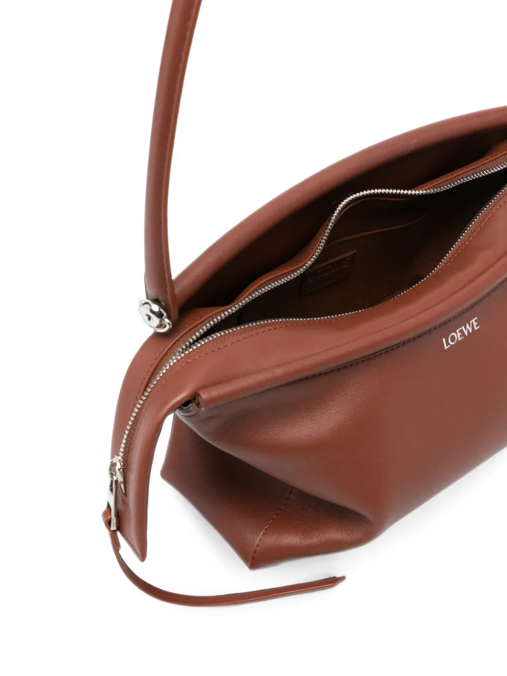 LOEWE Whisker kleine leren shopper Bruin