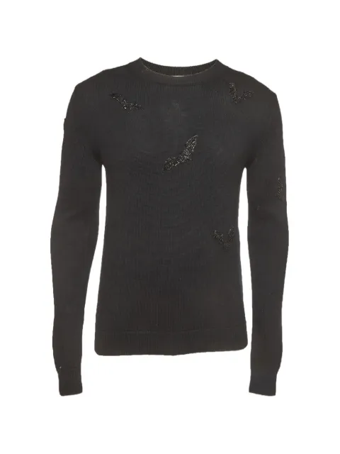 Saint Laurent Pre-Owned 蝙蝠缀饰贴花毛衣