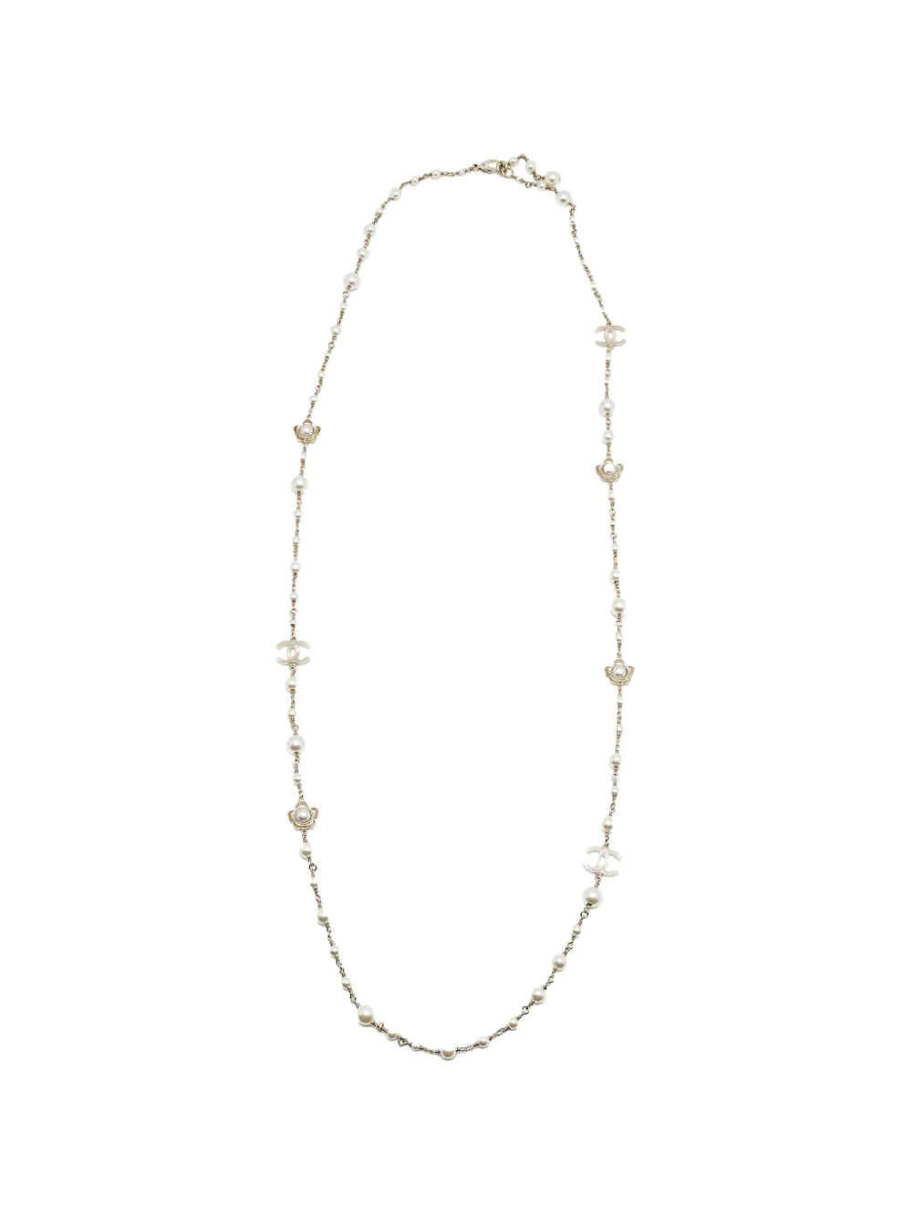 CHANEL Pre-Owned CC Halskette mit Kunstperlen - Gold