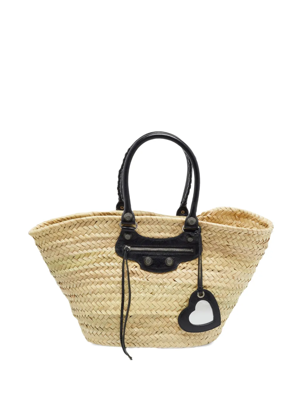Balenciaga Pre-Owned Kleiner Le Cagole Tote Bag aus Raffiabast - Nude