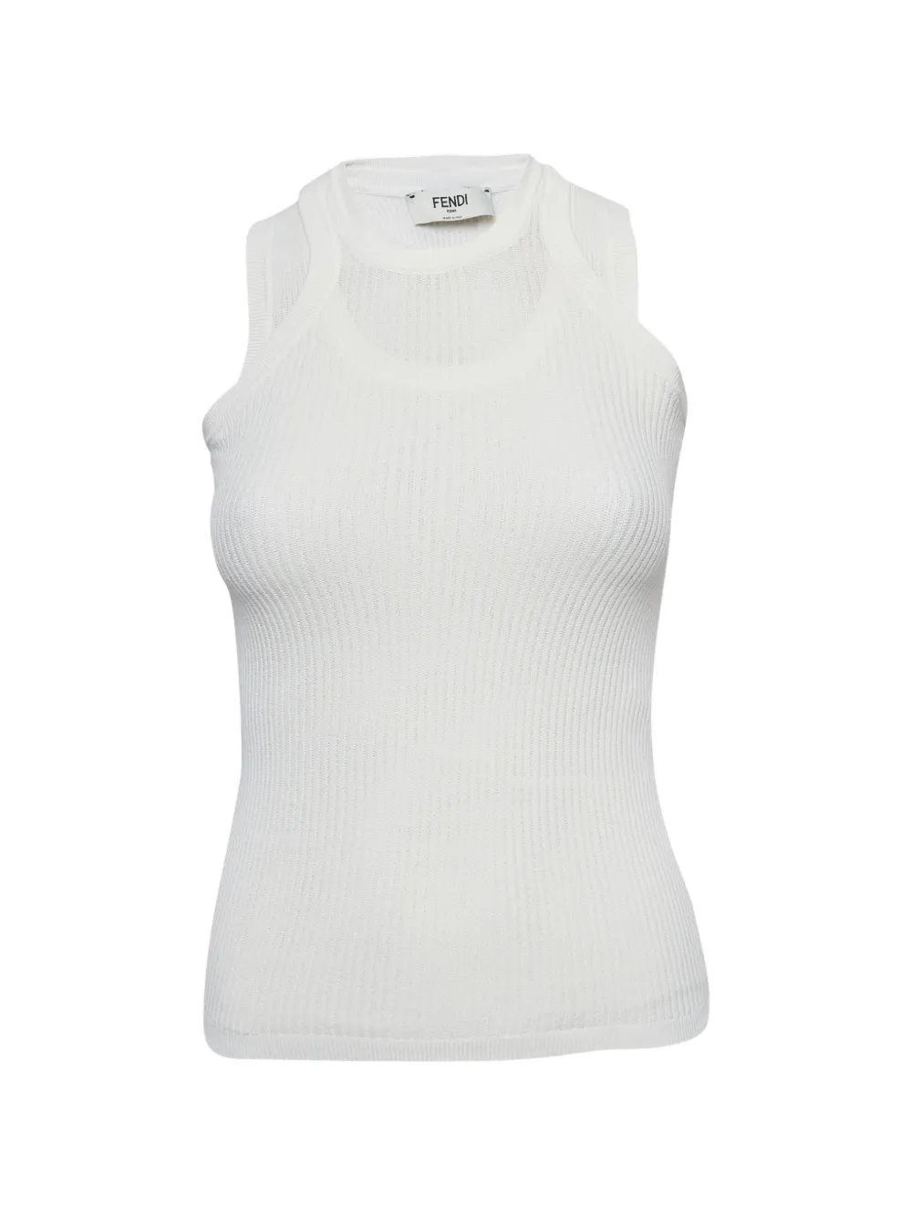 Fendi Pre-Owned Tanktop aus geripptem Strick - Weiß