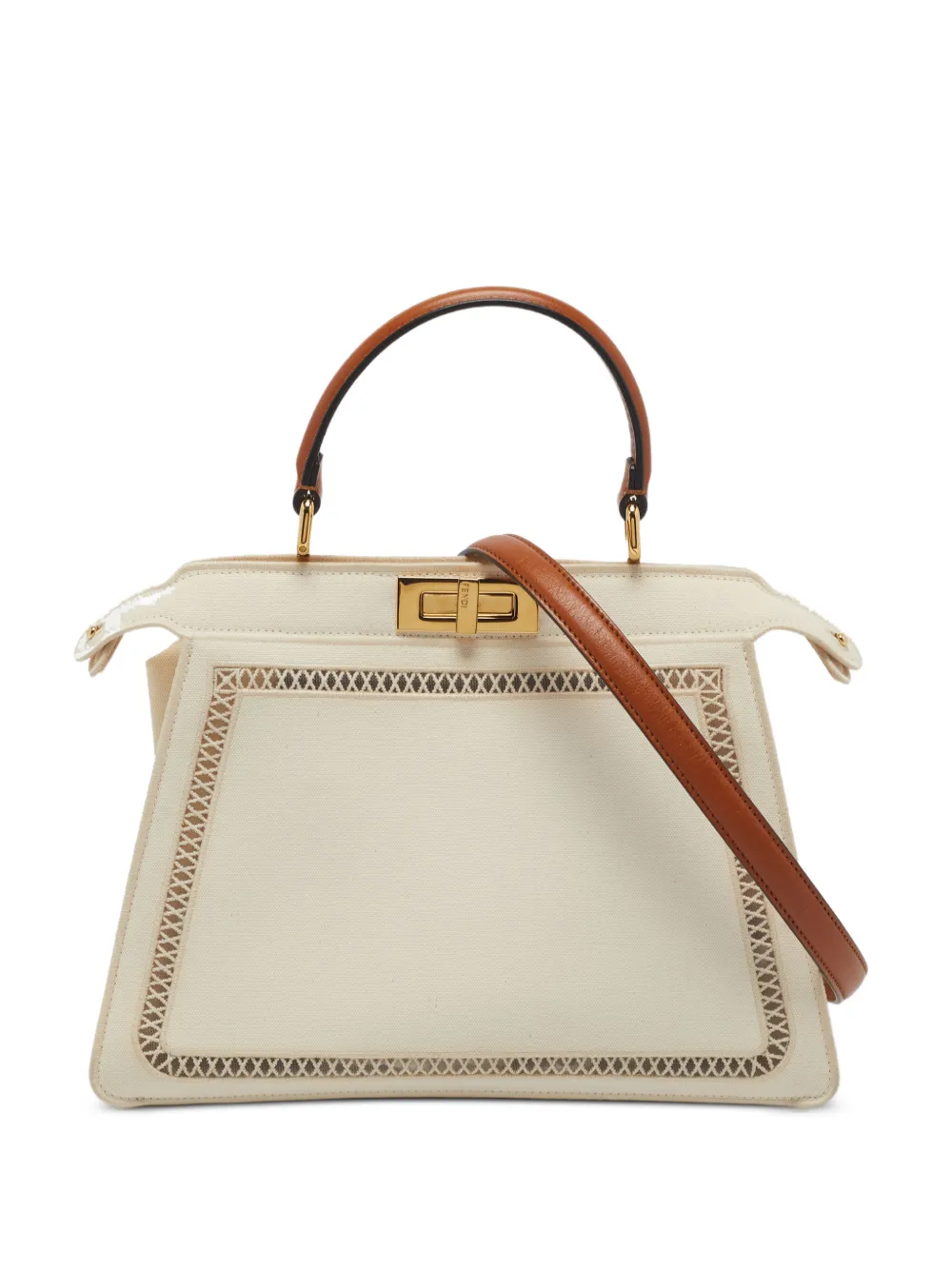Fendi Pre-Owned sac à main Peekaboo médium (2021) - Blanc Fendi Pre-Owned sac à main Peekaboo médium (2021) - Blanc