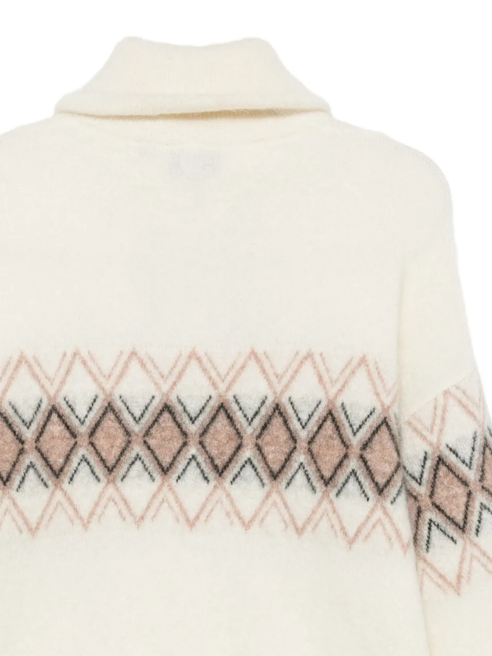 Fusalp argyle-pattern quarter-zip polo top Beige
