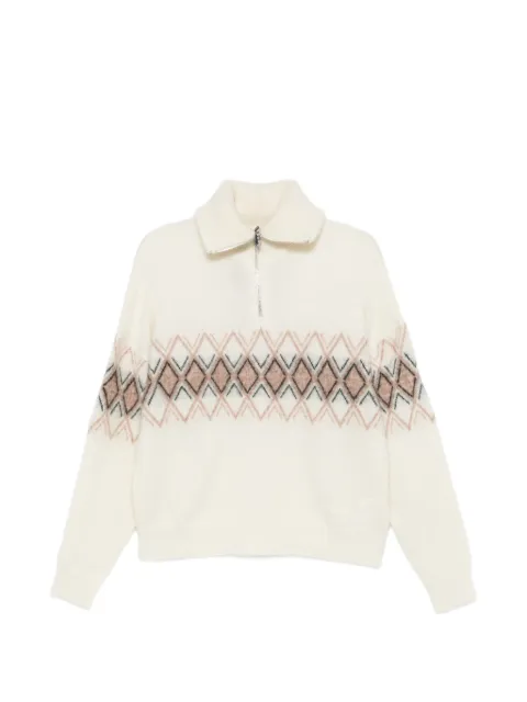 Fusalp polo à col zippé et motif de losanges