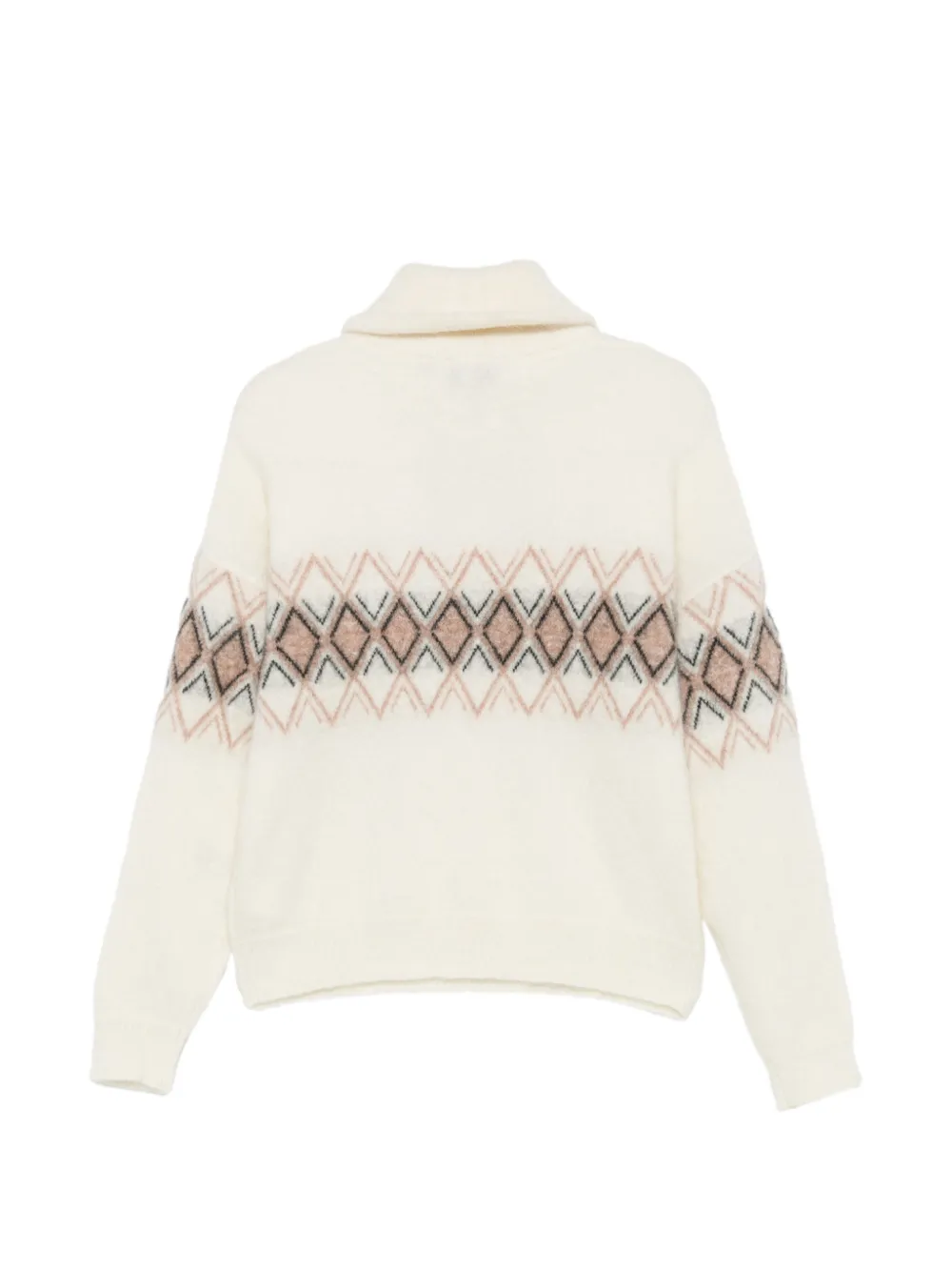 Fusalp argyle-pattern quarter-zip polo top Beige