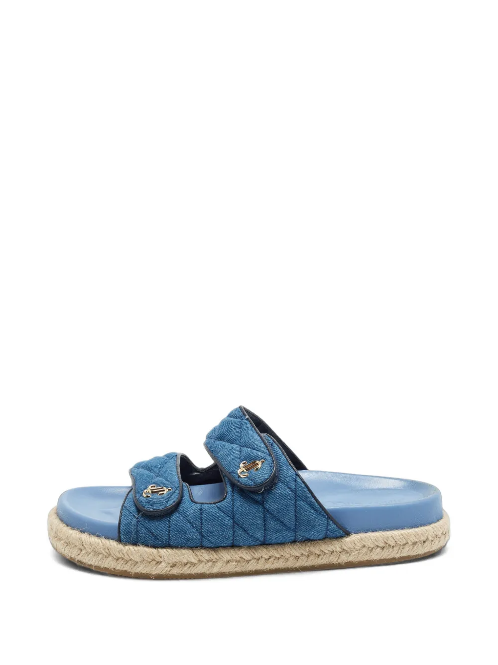 Jimmy Choo Pre-Owned espadrilles matelassées à logo JC - Bleu Jimmy Choo Pre-Owned espadrilles matelassées à logo JC - Bleu