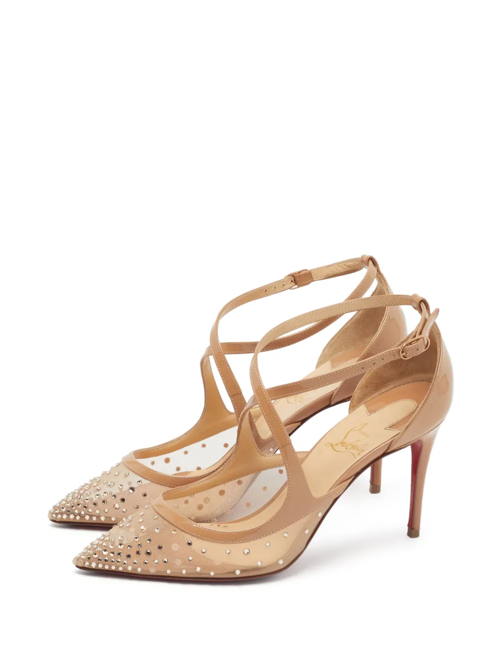 Christian Louboutin Pre-Owned Twistissima Pumps mit Kristallen - Nude