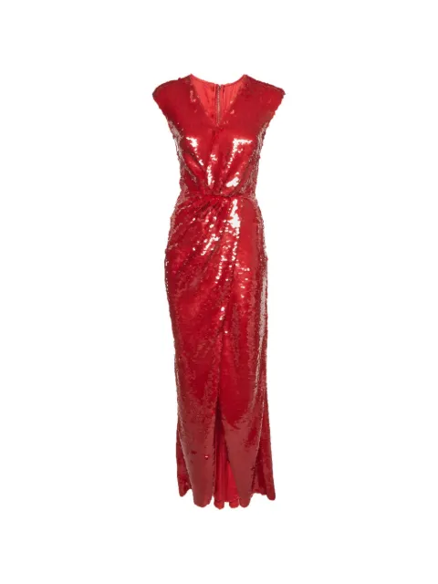 Dolce & Gabbana Pre-Owned sleeveless V-neck sequinned draped maxi gown