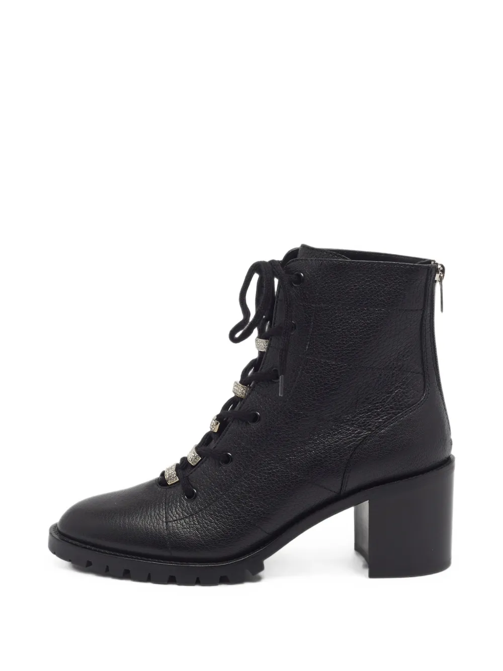 Jimmy Choo Pre-Owned bottines matelassées Bren à talon épais - Noir