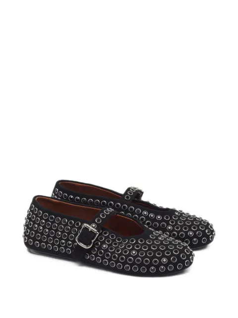 Alaïa Pre-Owned crystal-embellished suede ballet flats