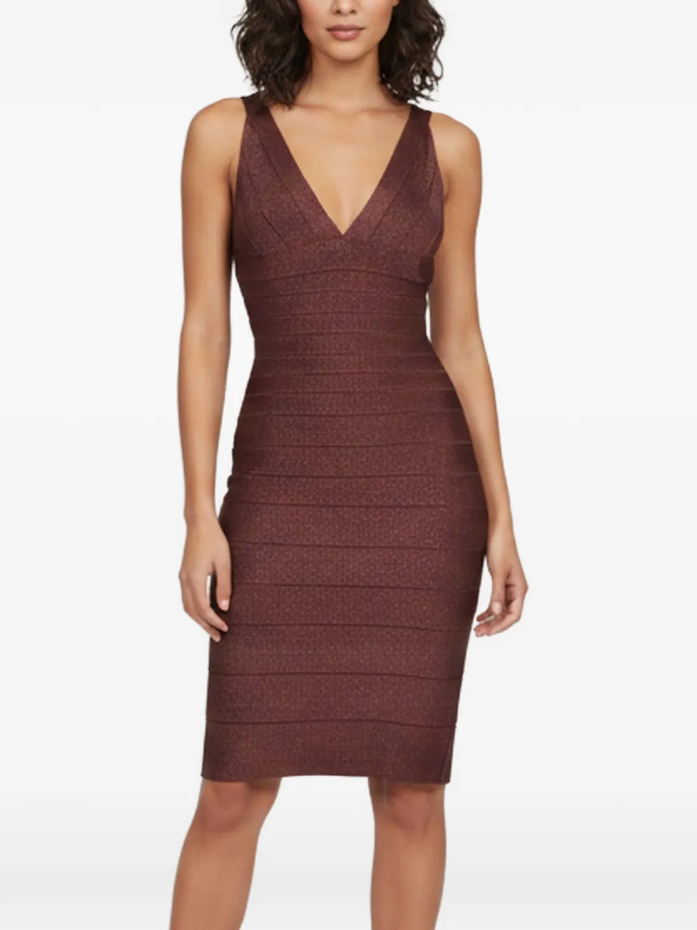 Hervé Léger Pre-Owned Bandage rib-knit midi dress - Red