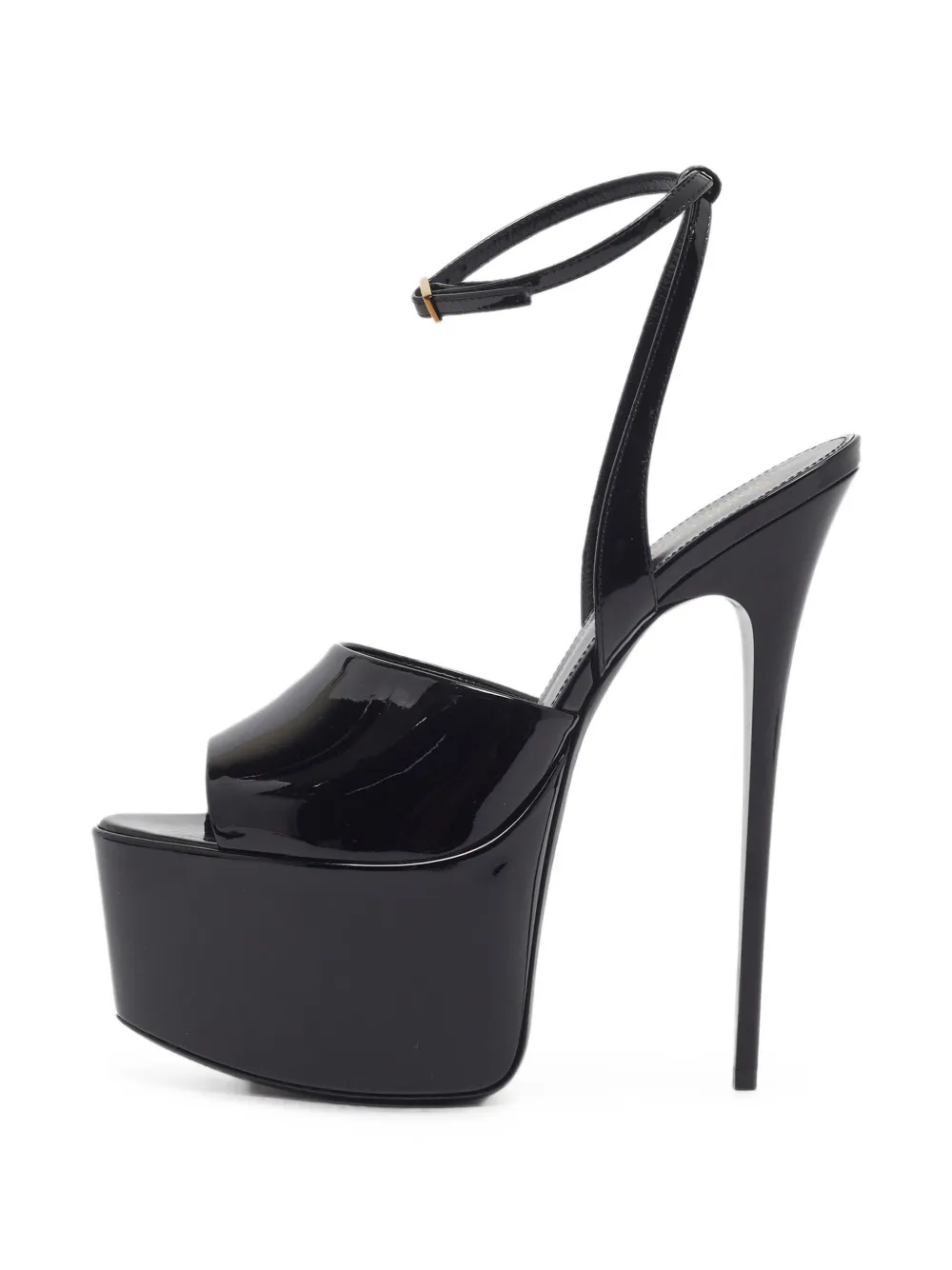 Pre-owned Saint Laurent Kika Platform Sandals In Black