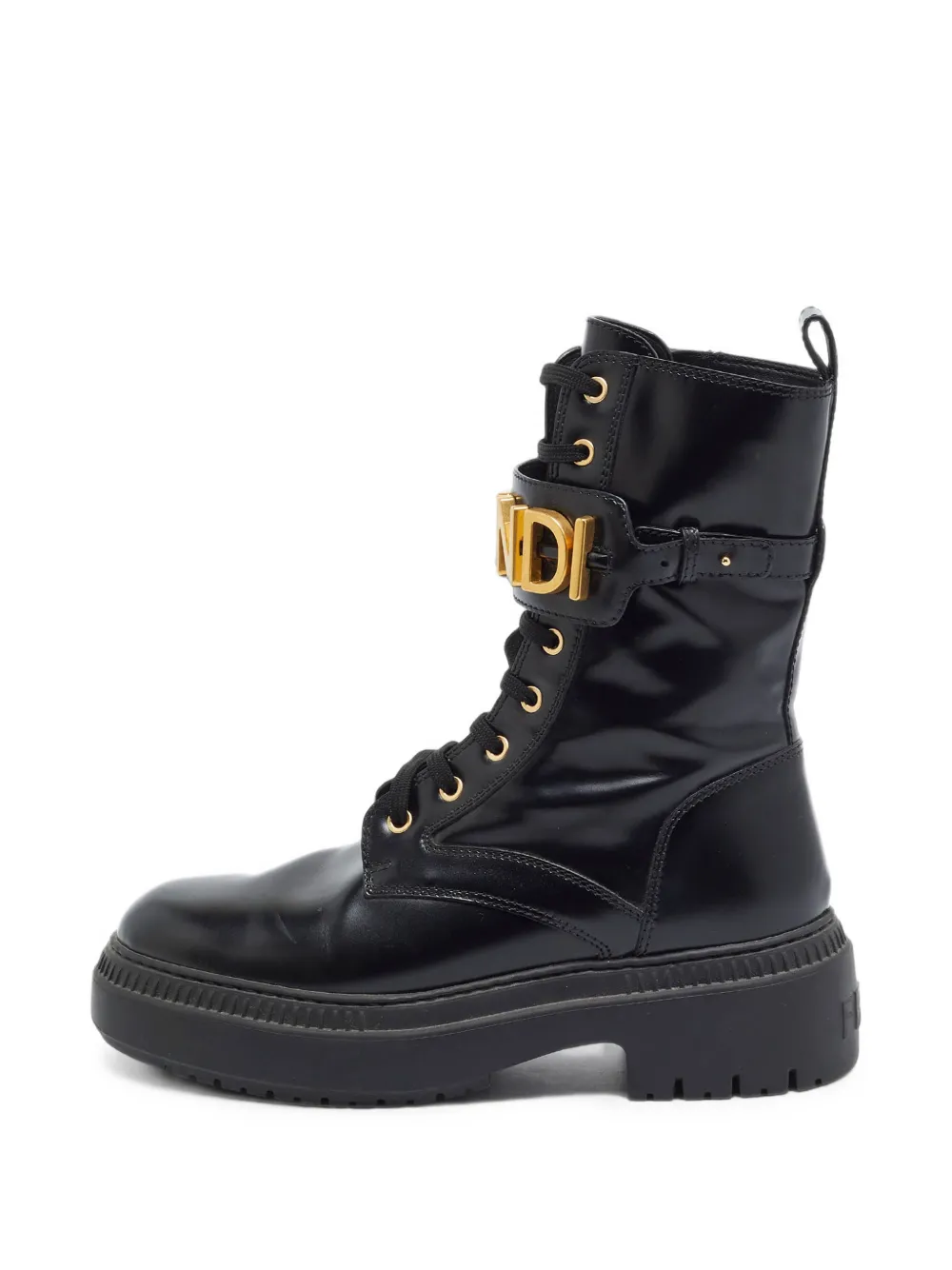 Fendi Pre-Owned bottines en cuir à logo - Noir Fendi Pre-Owned bottines en cuir à logo - Noir