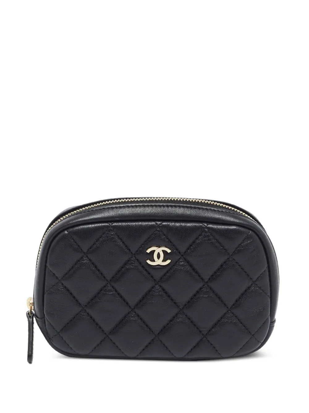 CHANEL Pre-Owned small quilted CC cosmetic pouch - Nero