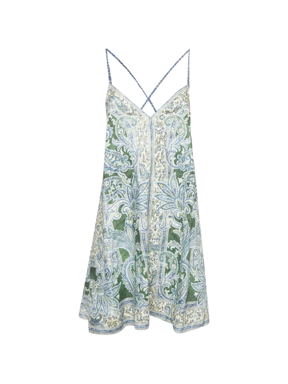 ZIMMERMANN Ottie Swing paisley-print flared mini dress - Bianco