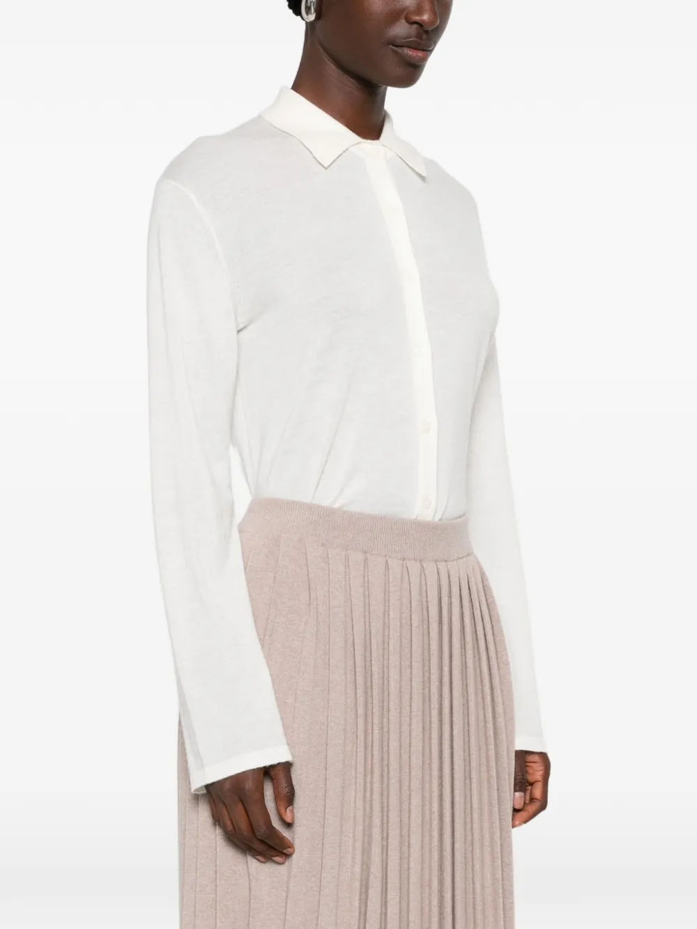 Fabiana Filippi Gebreide midi-plooirok Beige