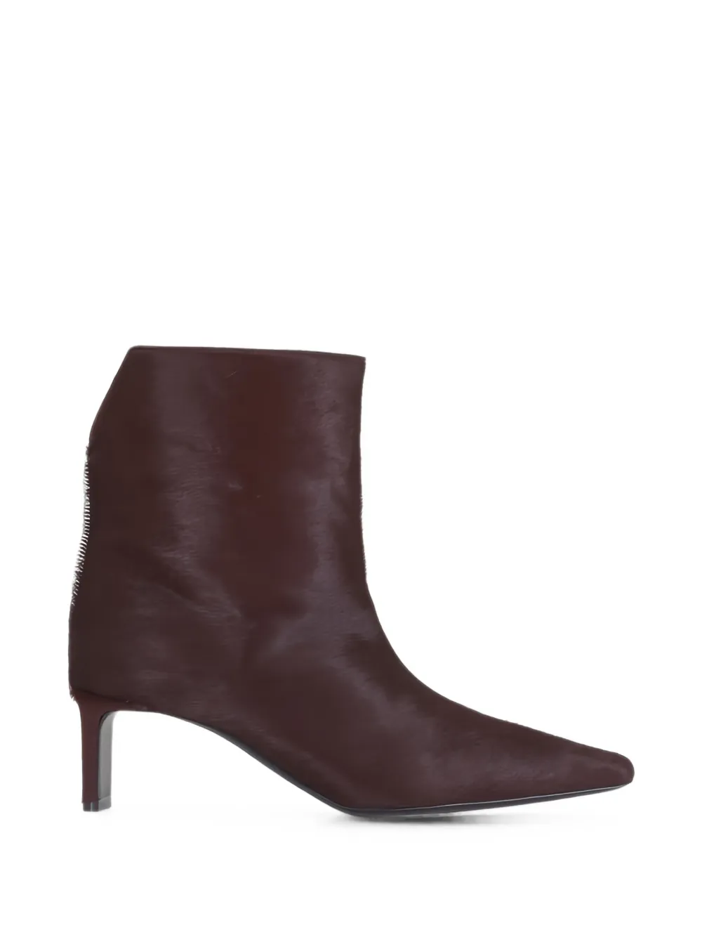 KHAITE calf-hair square-toe ankle boots - Brown