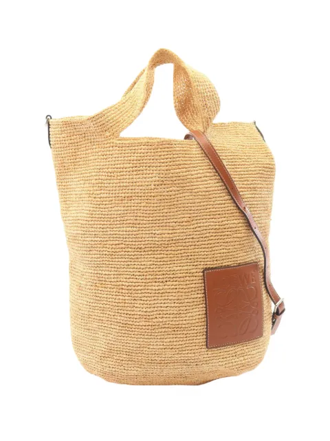 Loewe Pre-Owned 2015-2026 Raffia Slit satchel