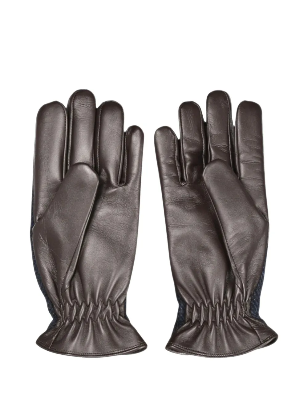 Gran Sasso herringbone-knit panelled gloves