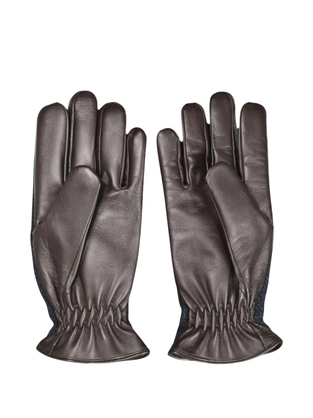 Gran Sasso herringbone-knit panelled gloves