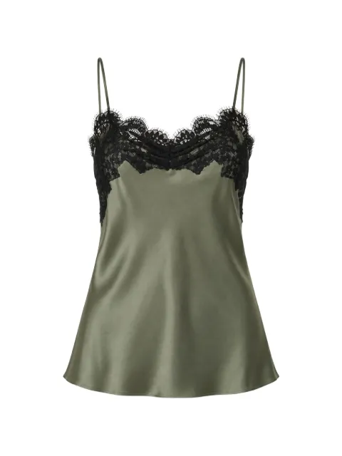 IRO top estilo camisón de seda con ribete de encaje