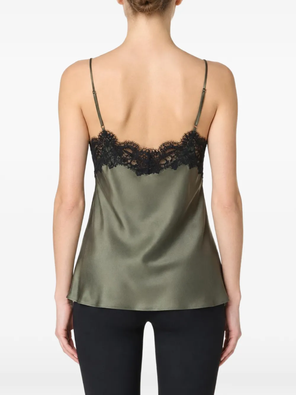 IRO Hemd met afwerking van kant Groen