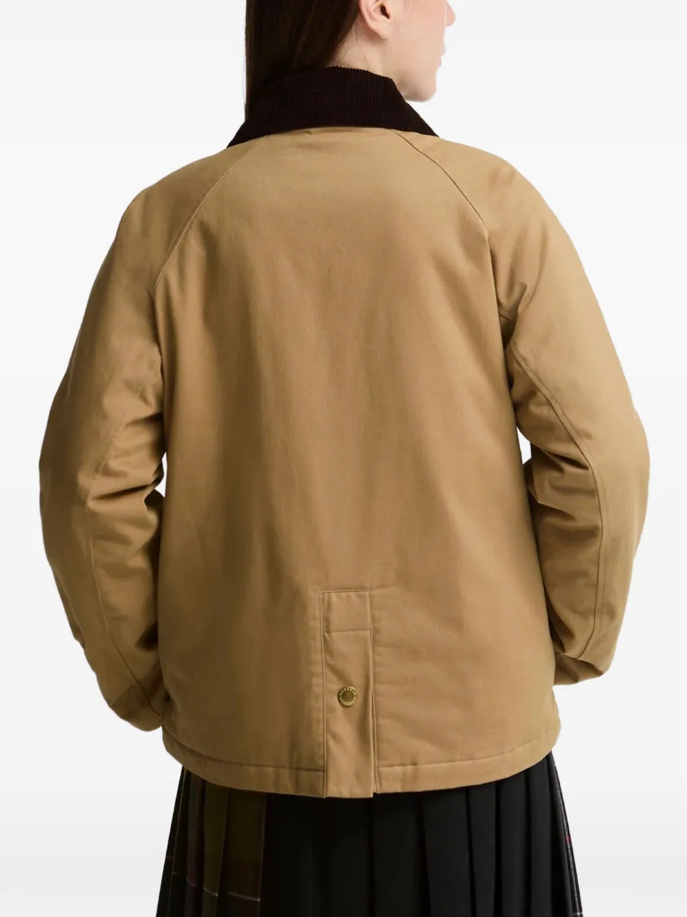 Barbour Daphne jack met ribfluwelen kraag Beige