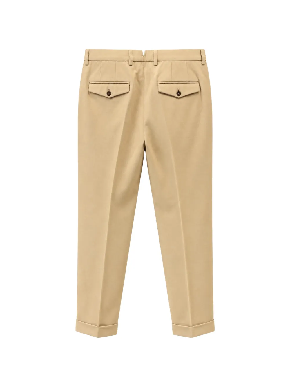 DEVORE Geplooide broek met omgeslagen pijpen Beige