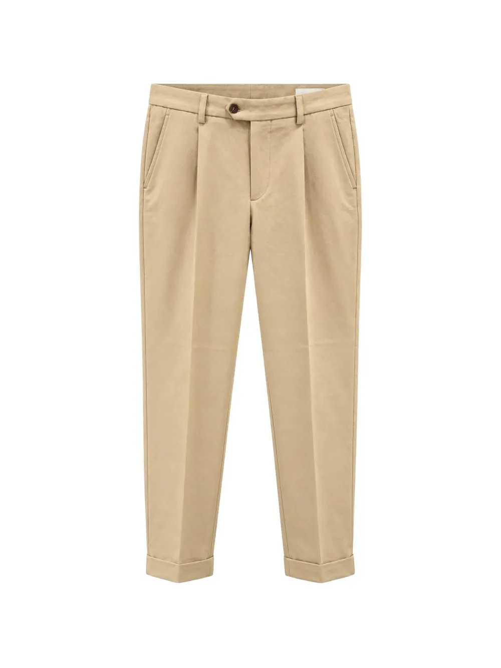 Devore Plissierte Hose Mit Umschlag In Neutral