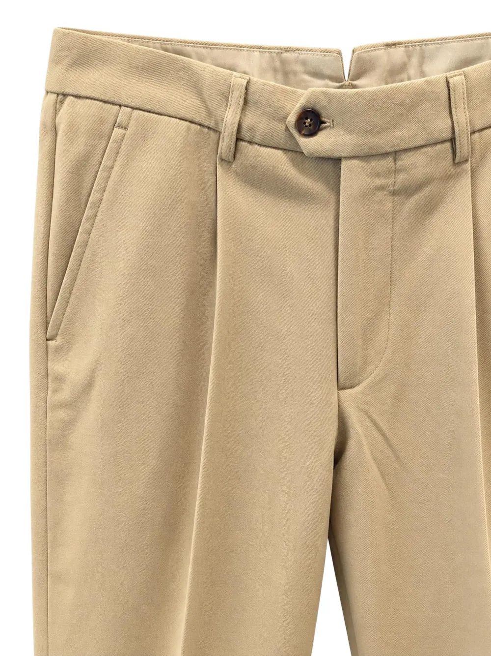 DEVORE Geplooide broek met omgeslagen pijpen Beige
