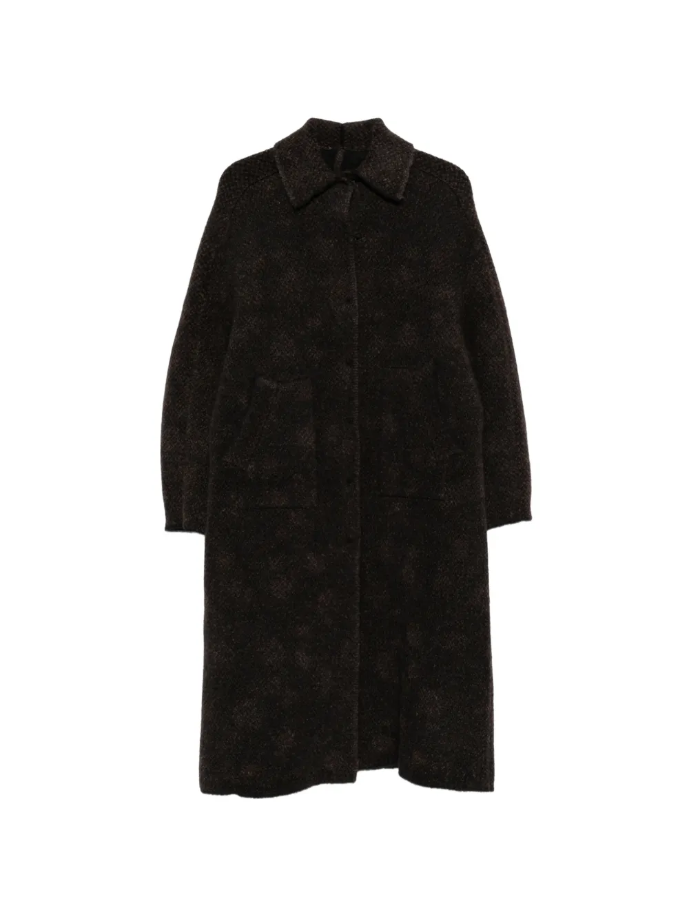 Boboutic bouclé-knit single-breasted coat - Blu