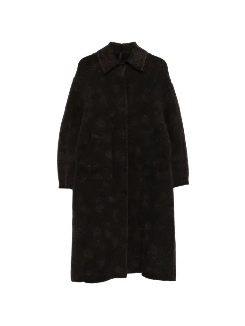Boboutic bouclé-knit single-breasted coat