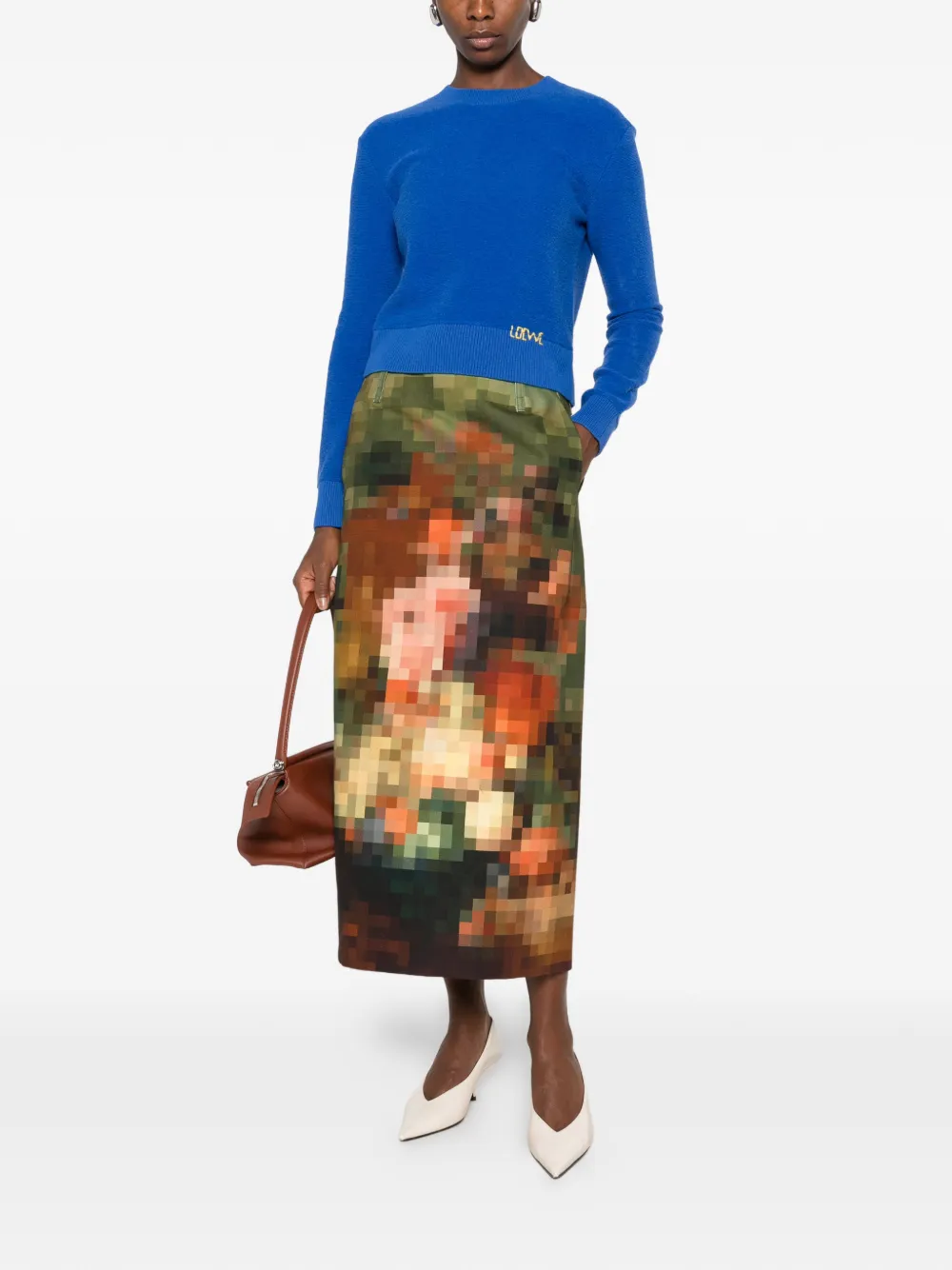LOEWE logo-embroidered sweater Blauw
