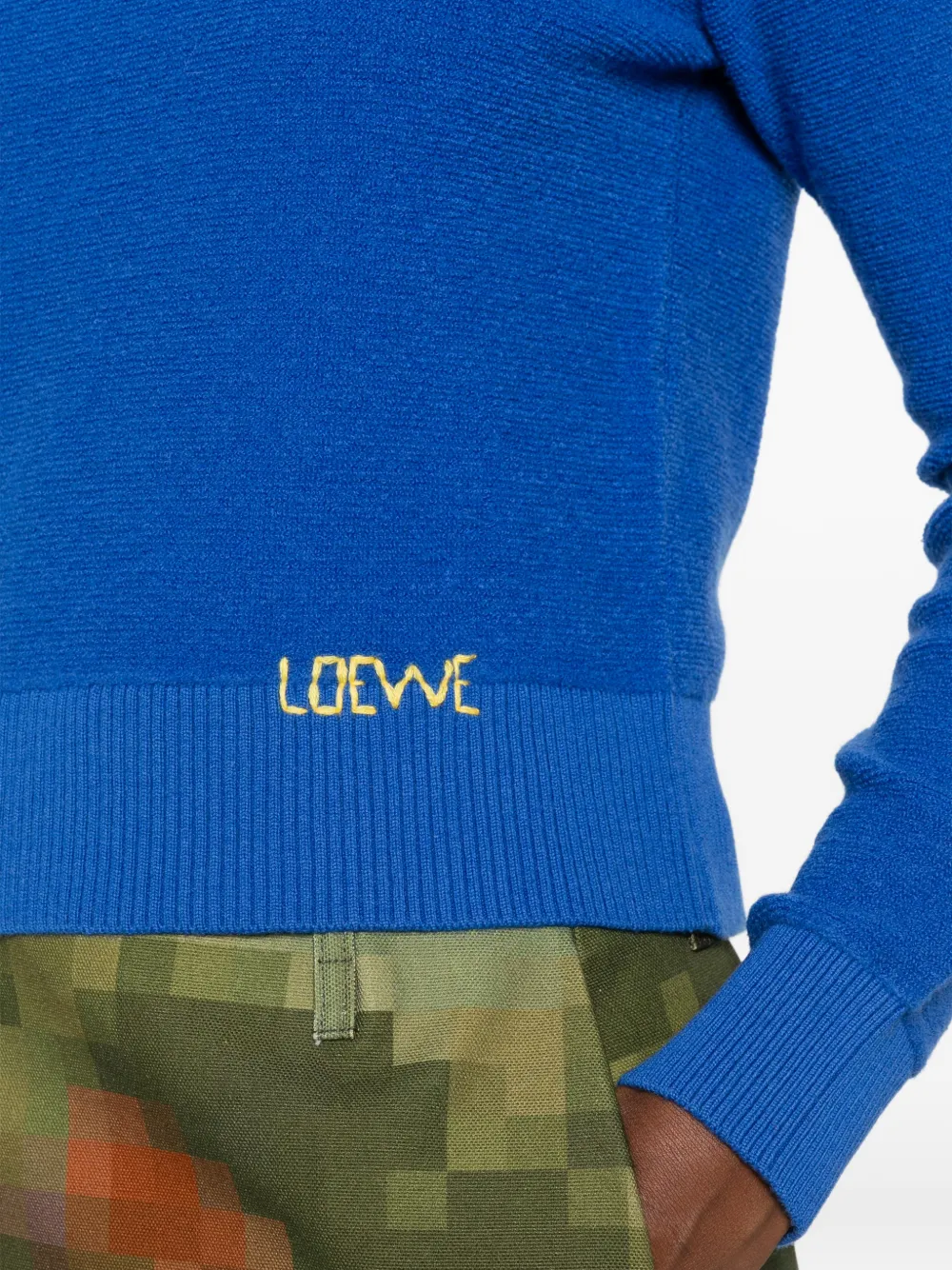 LOEWE logo-embroidered sweater Blauw