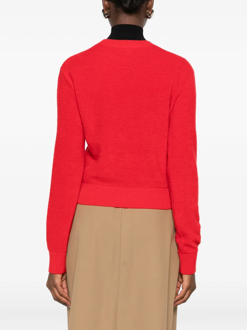 LOEWE Trui met geborduurd logo en geribbelde afwerking Rood