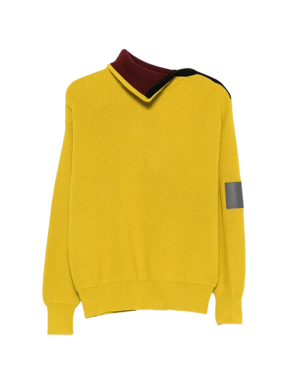 LOEWE pull en maille côtelée à épaules zippées - Jaune LOEWE pull en maille côtelée à épaules zippées - Jaune