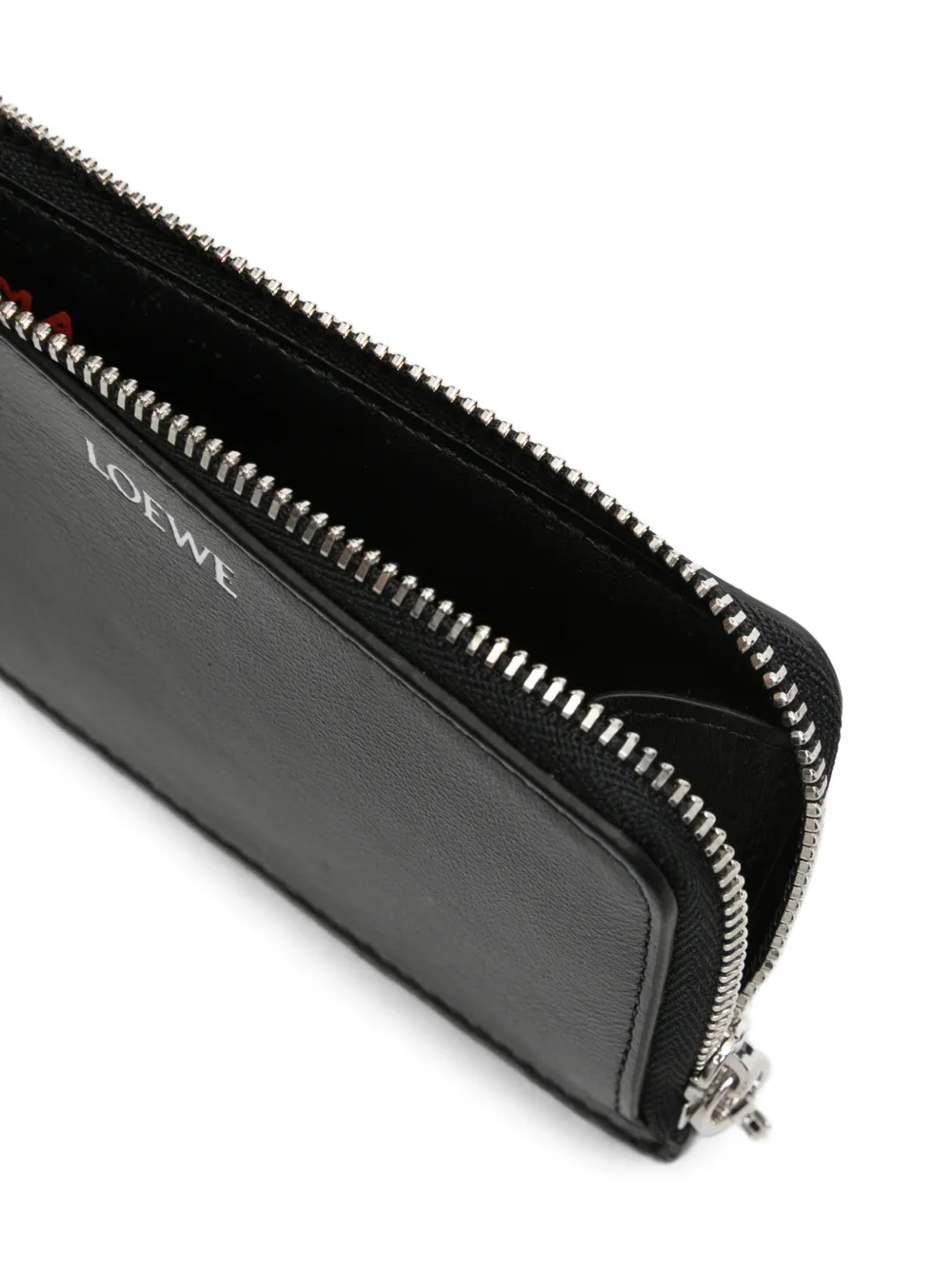 LOEWE Pasjeshouder met logo-print en rits Zwart