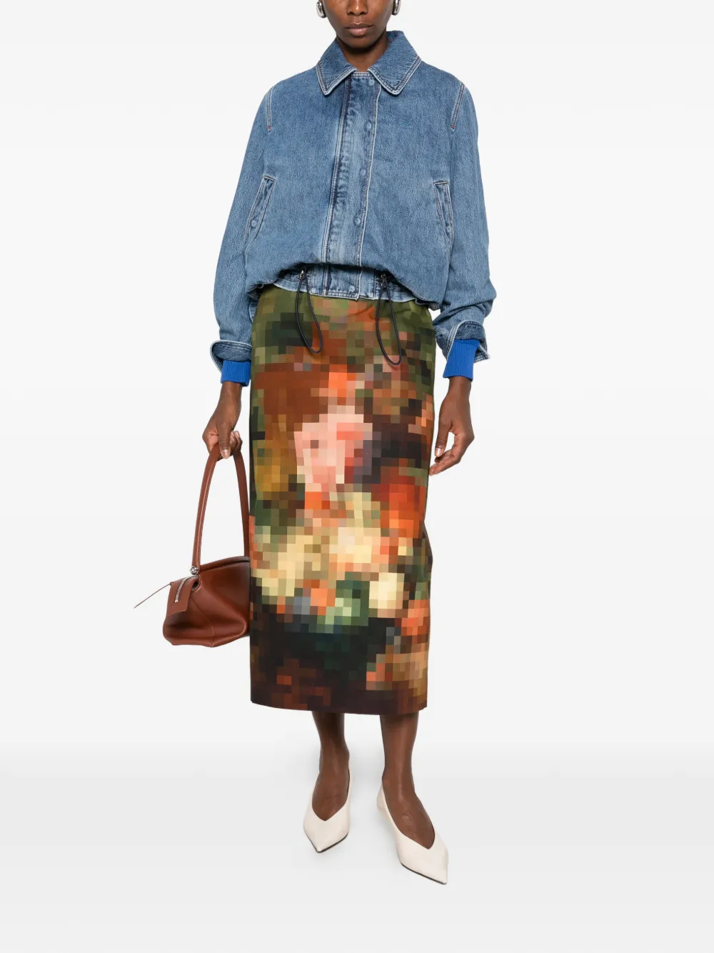 LOEWE Denim jack met trekkoord Groen