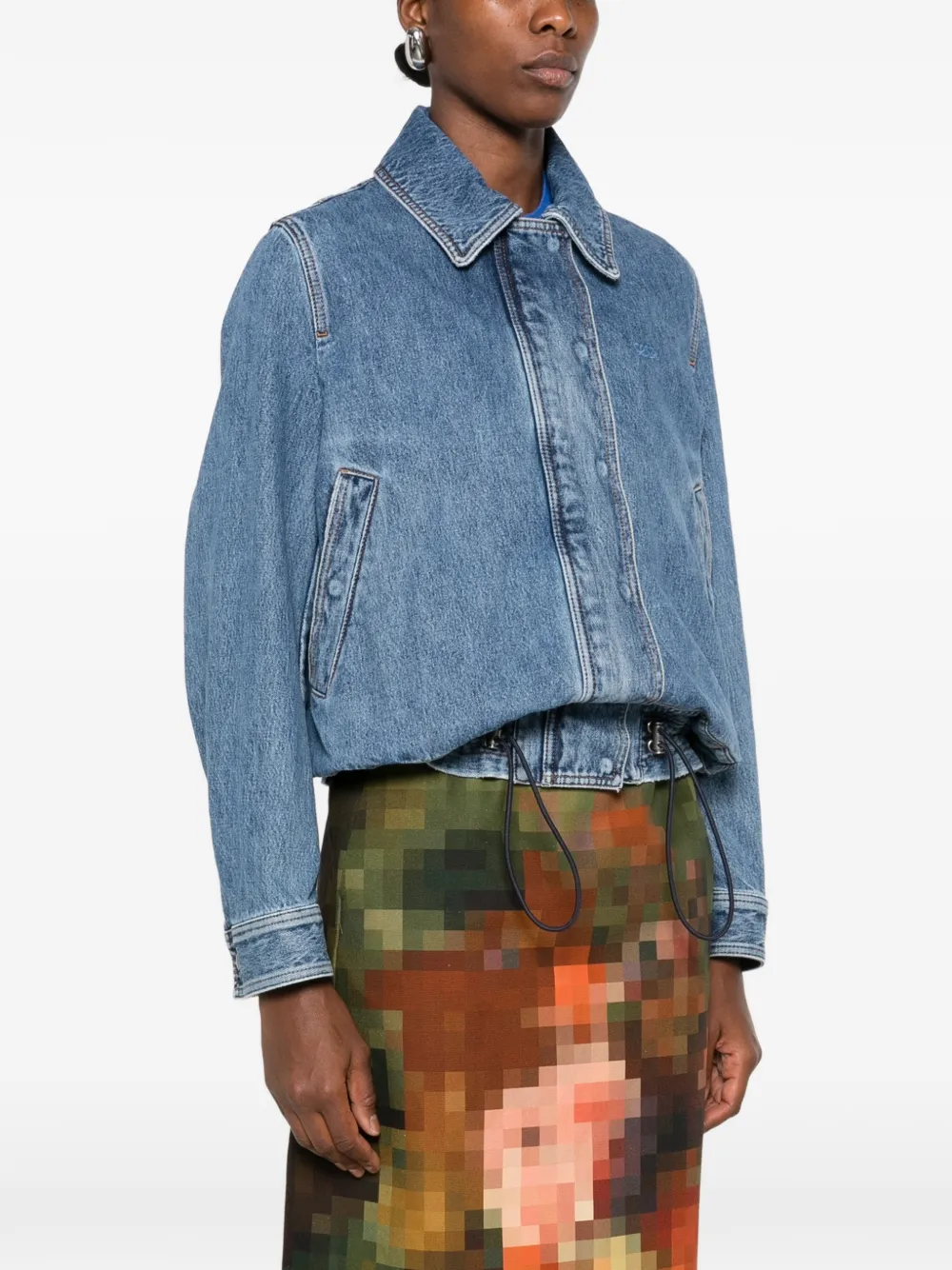 LOEWE Denim jack met trekkoord Groen