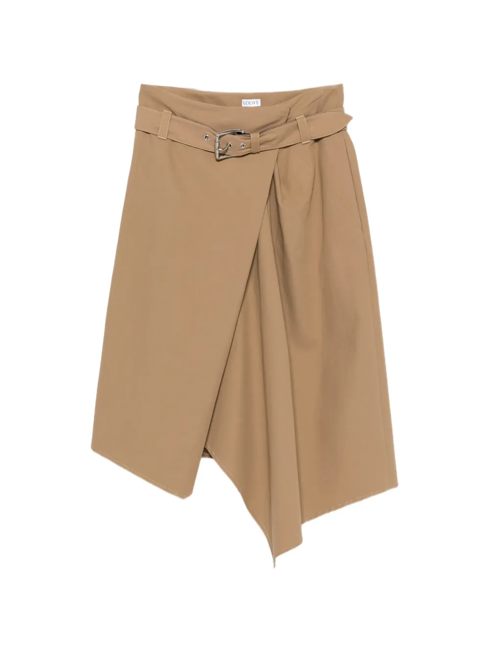 LOEWE jupe asymétrique à taille ceinturée - Tons neutres LOEWE jupe asymétrique à taille ceinturée - Tons neutres