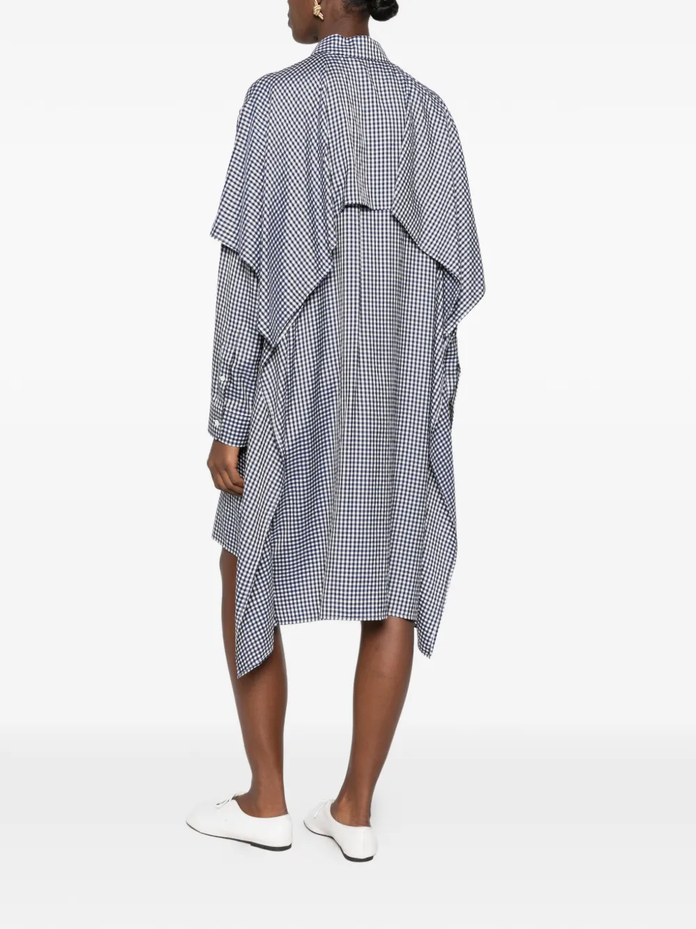 LOEWE Gingham gedrapeerde blousejurk Blauw