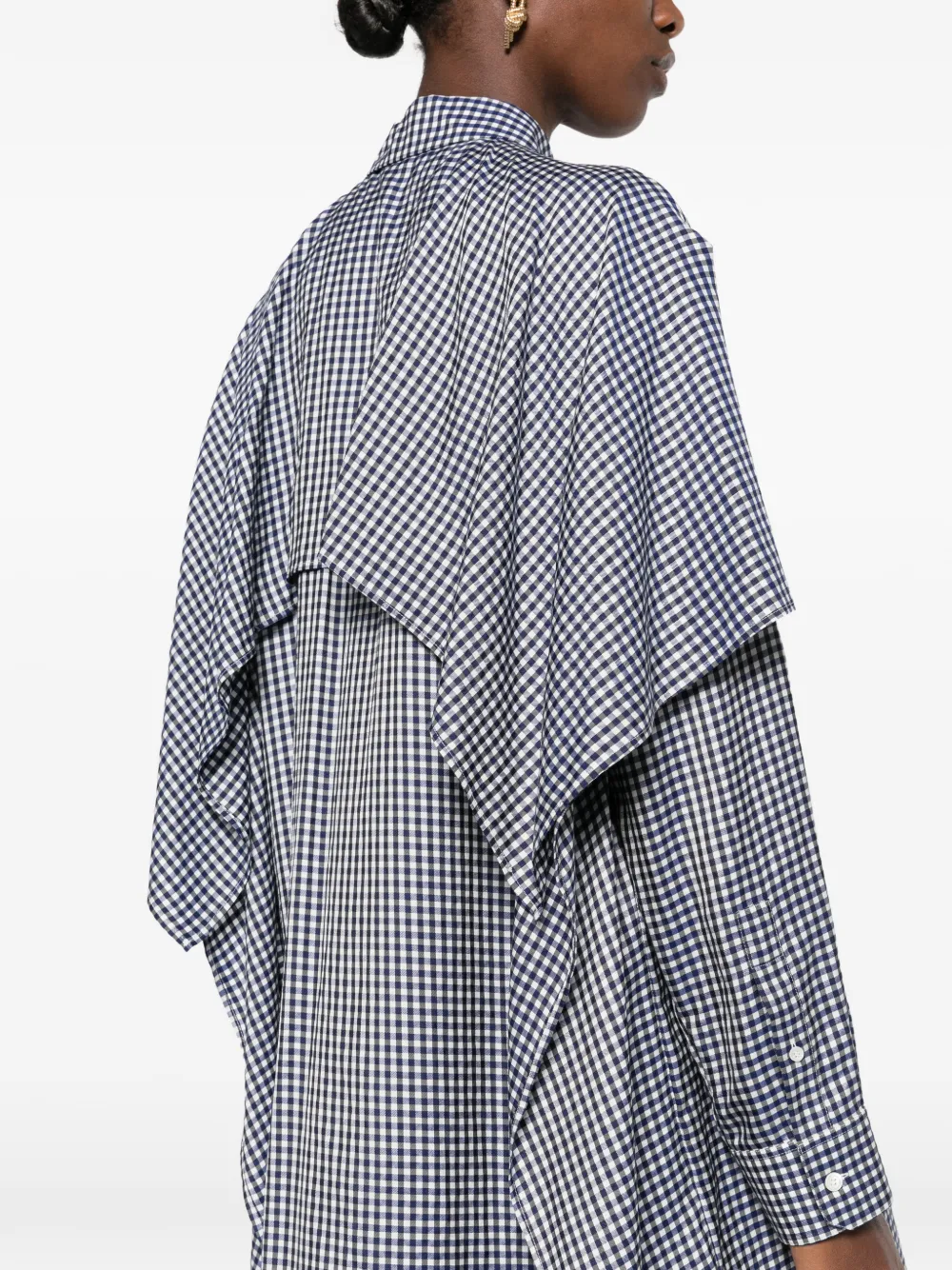 LOEWE Gingham gedrapeerde blousejurk Blauw