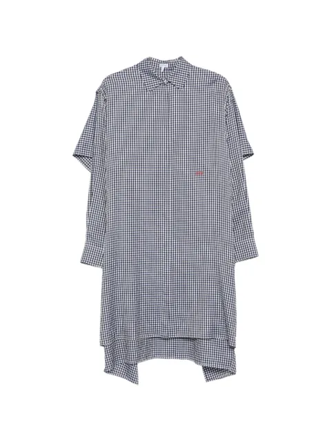 LOEWE vestido camisero con motivo de cuadros gingham