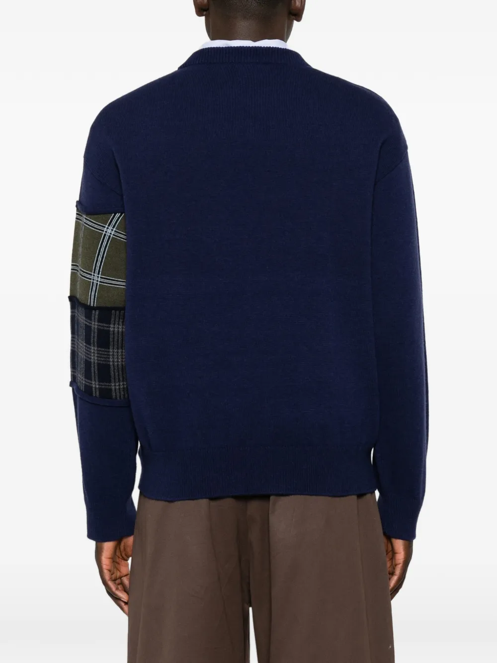 LOEWE Geruite trui met patchwork Blauw