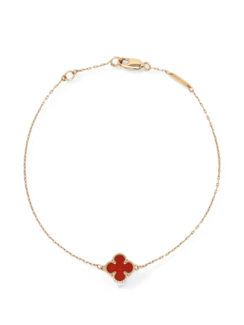 Pre-owned Van Cleef & Arpels Sweet Alhambra 红玉髓手链 In 金色