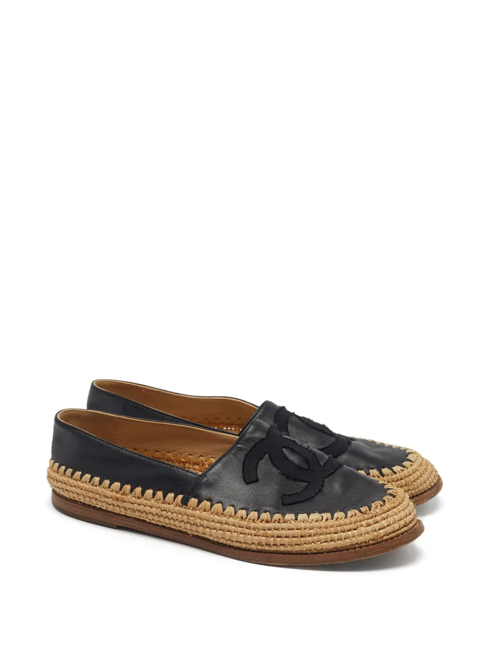 CHANEL Pre-Owned espadrilles à logo CC - Noir CHANEL Pre-Owned espadrilles à logo CC - Noir