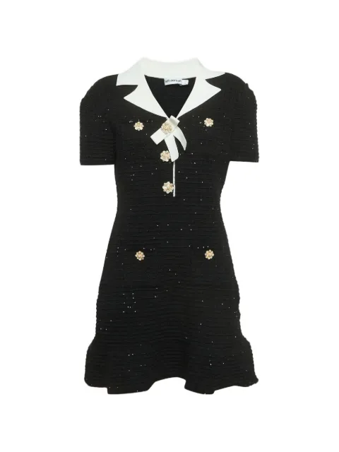 Self-Portrait sequinned bow mini dress